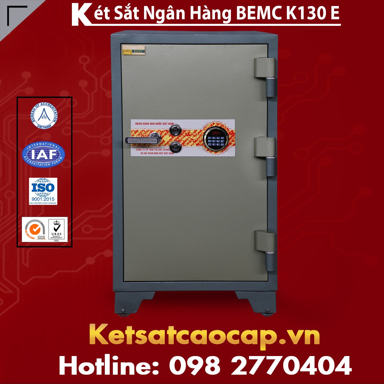 Két Sắt Ngân Hàng BEMC K130 Led